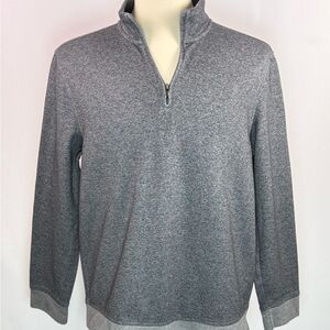 Alfani Men's Charcoal Grey Quarter Zip-Up Sweater